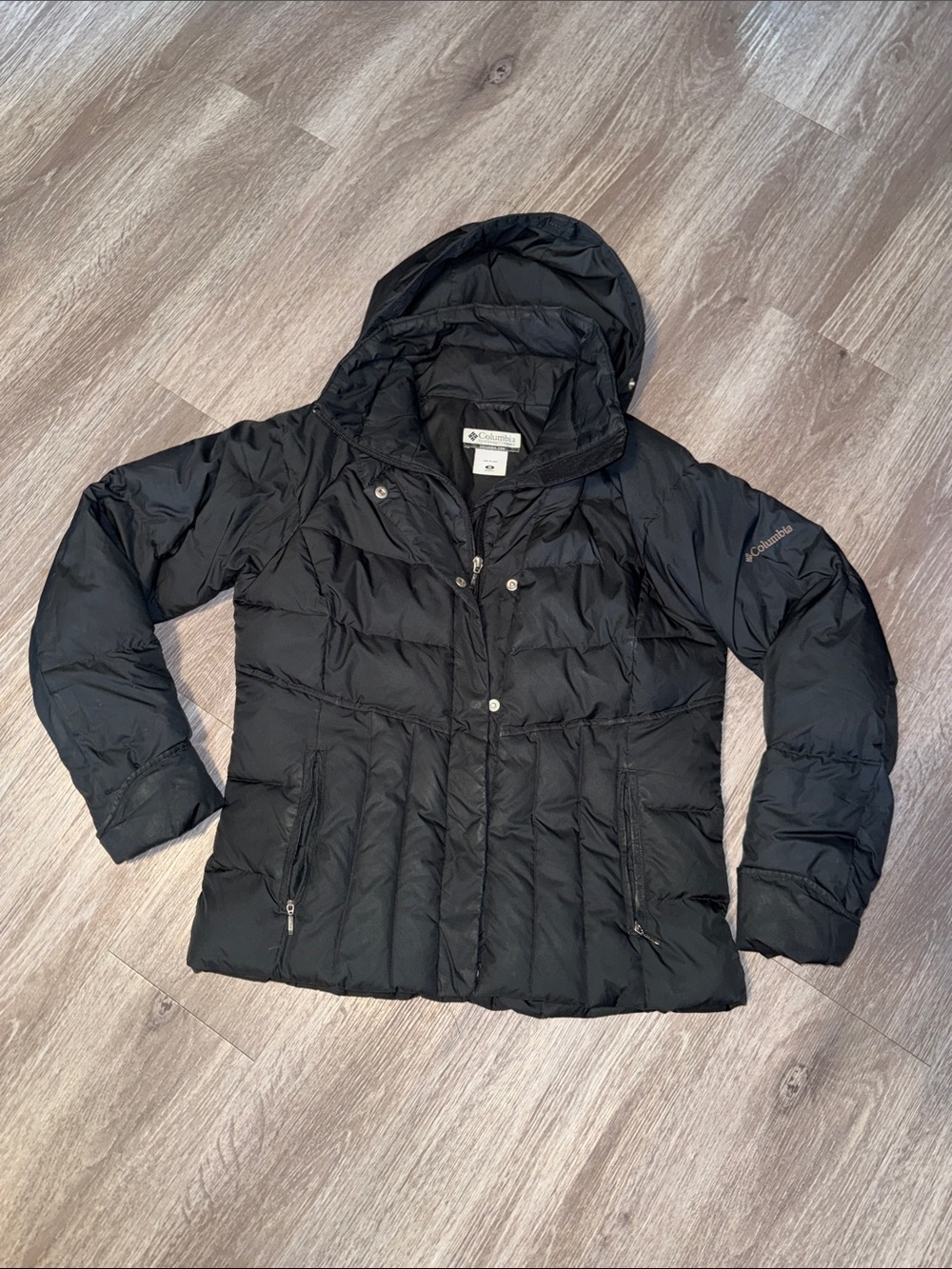 Columbia Black Puffer Women's Hooded Jacket
